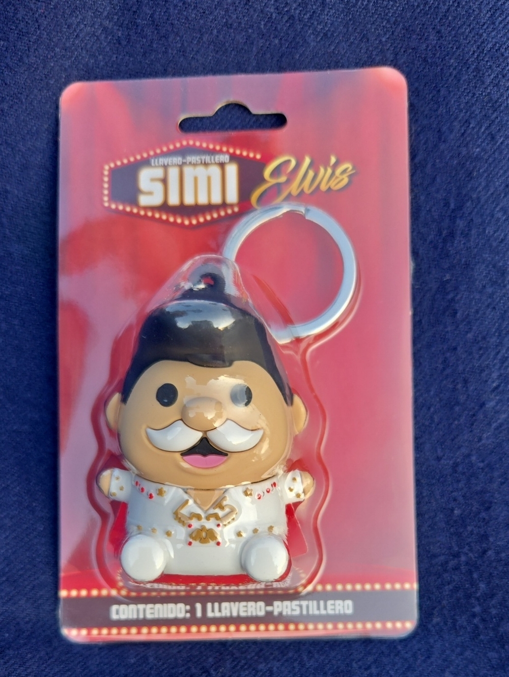 Dr. Simi Elvis White and Black Iconic Oufit Pastillero Keychain